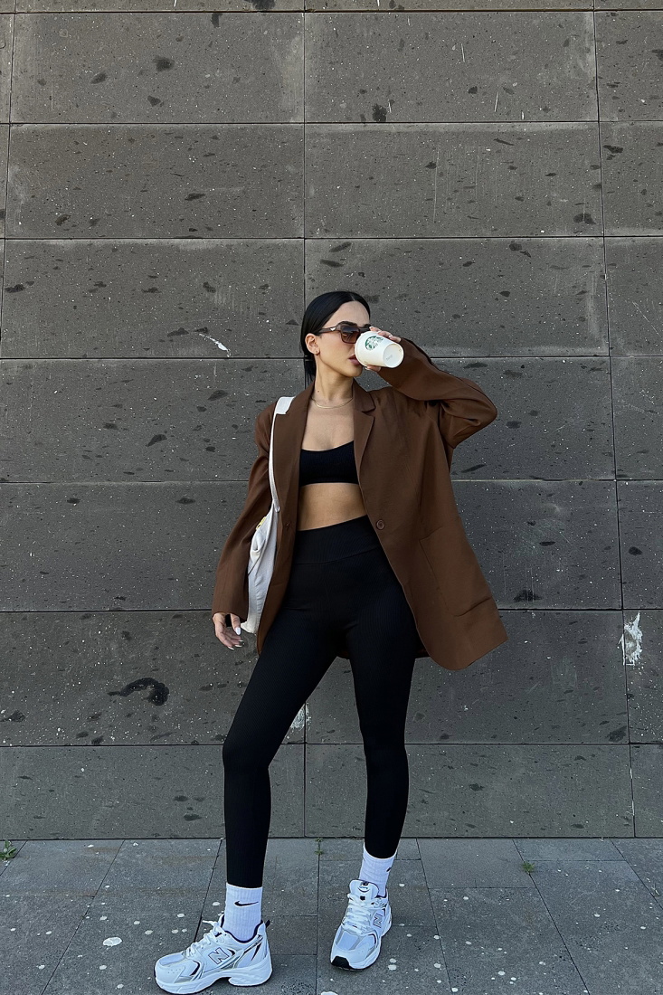 Kahverengi Kruvaze Yaka Cepli Ceket ATE1994 - NEW MİSSİON