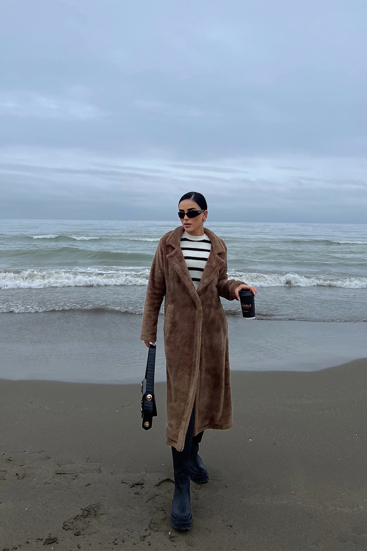 Kahverengi Kruvaze Yaka Kaban ATE3061 - EYYO