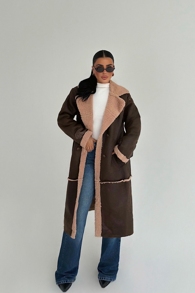 Kahverengi Cable Ceket ATE-3774 