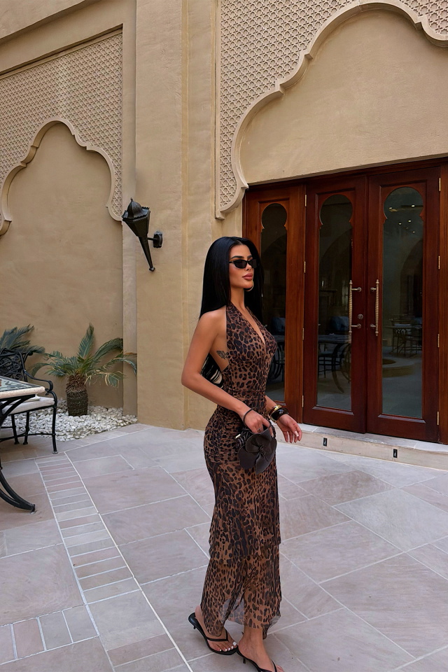 Leopar Vayne Tül Elbise ATE-4751 - 4