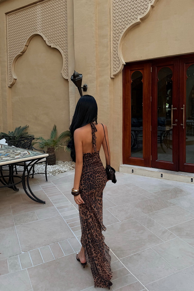 Leopar Vayne Tül Elbise ATE-4751 - 5