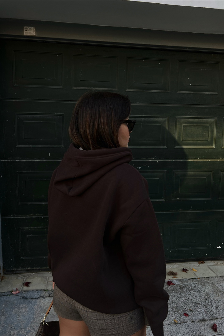 Kahverengi Los Angeles Baskılı Sweat ATE2538 - EYYO