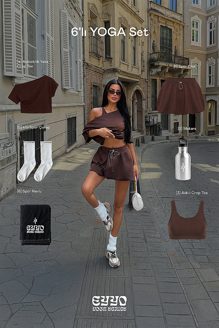 Kahverengi Elmira 6 Lı Yoga Set ATE-6200 - EYYO