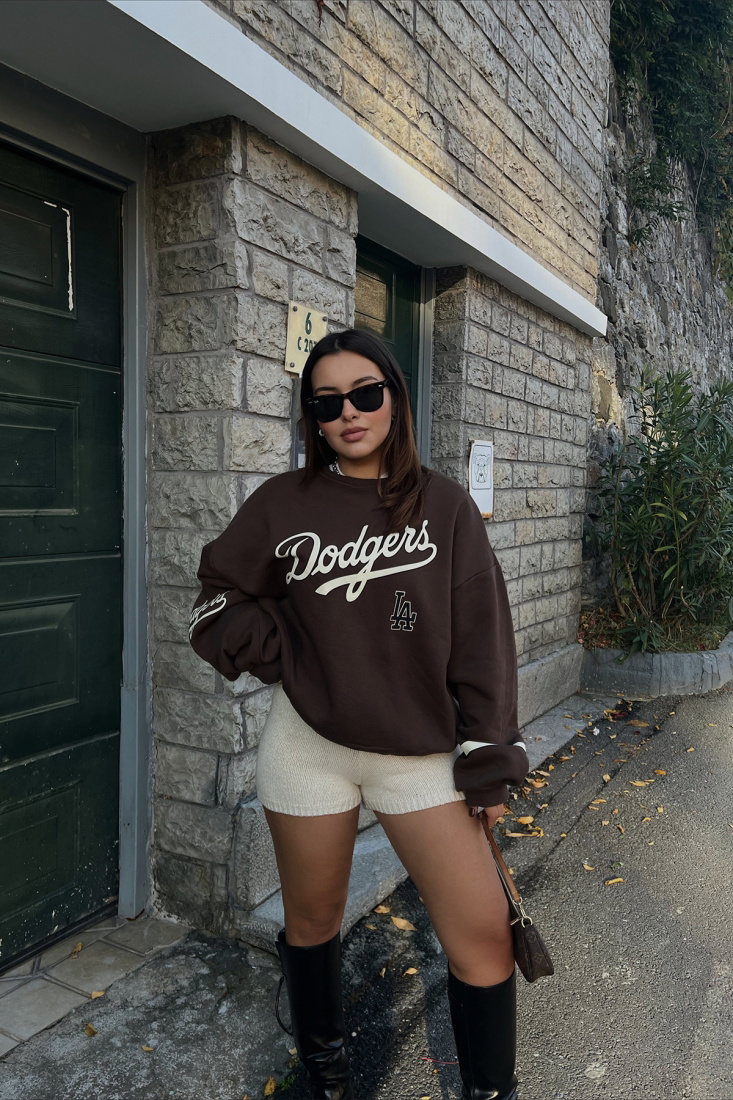 Kahverengi Önü Baskılı Sweat ATE2546 - EYYO