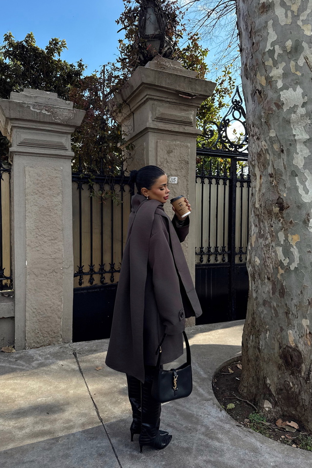 Kahverengi Acler Sal Yaka Trençkot ATE-1963 - 6