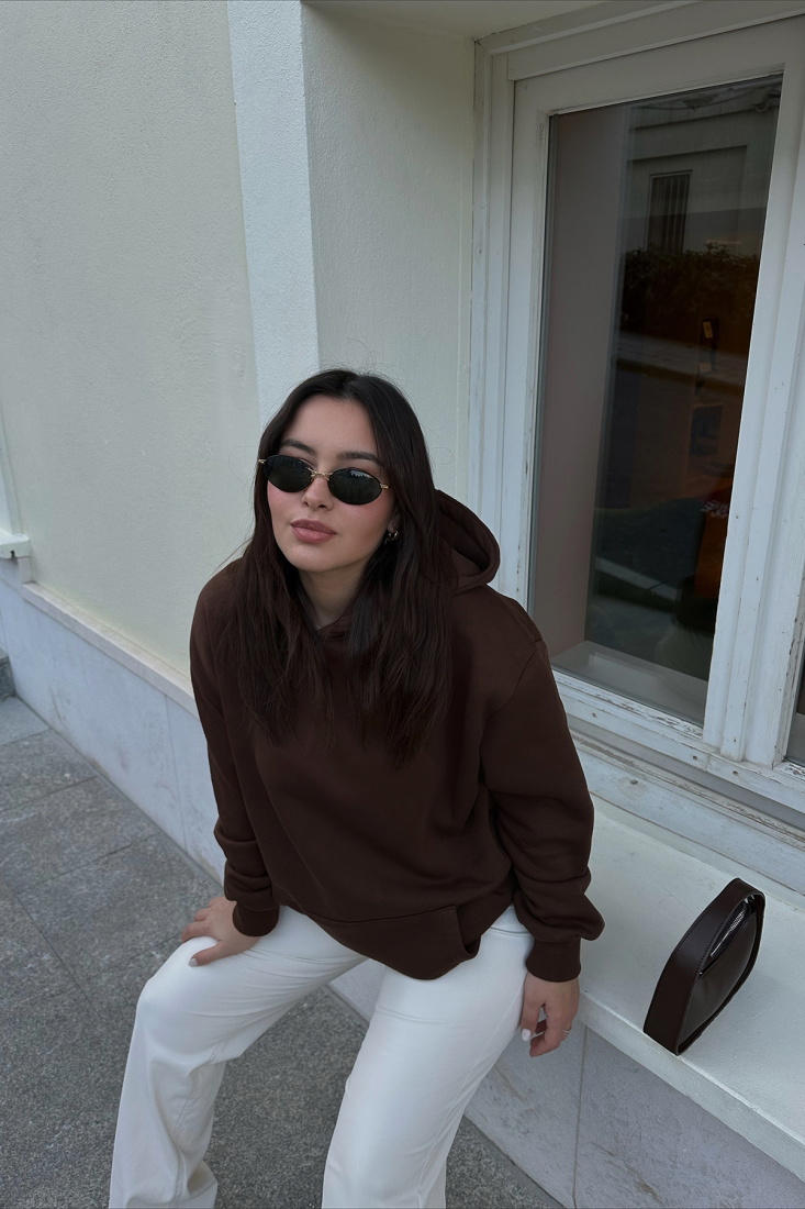 Kahverengi Oversize Sweat ATE3501 - EYYO