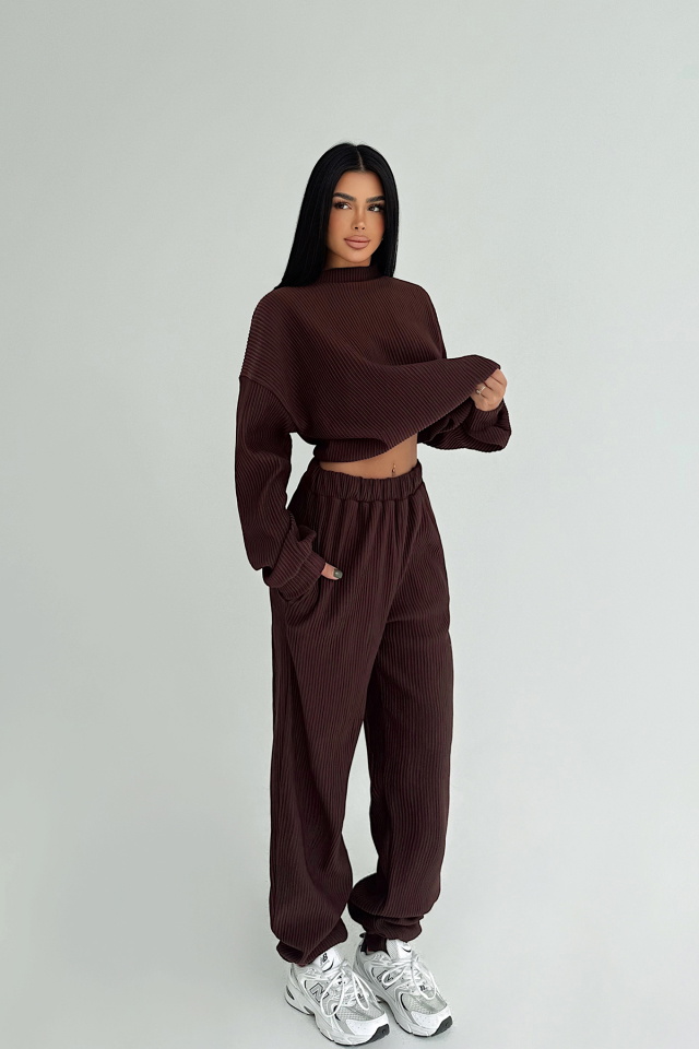 Kahverengi Brimsley Alt Üst Takım ATE-2742 