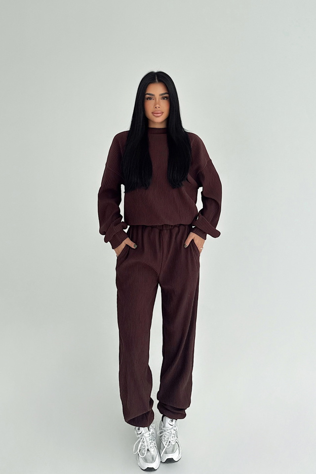 Kahverengi Brimsley Alt Üst Takım ATE-2742 - 2