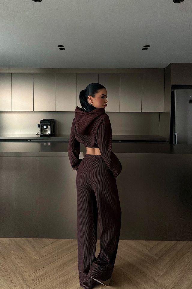 Kahverengi Dixie Kapüşonlu Alt Üst Takım ATE-2770 - 4