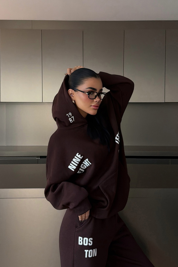 Kahverengi Darcey Eşofman Takım ATE-3714 - EYYO