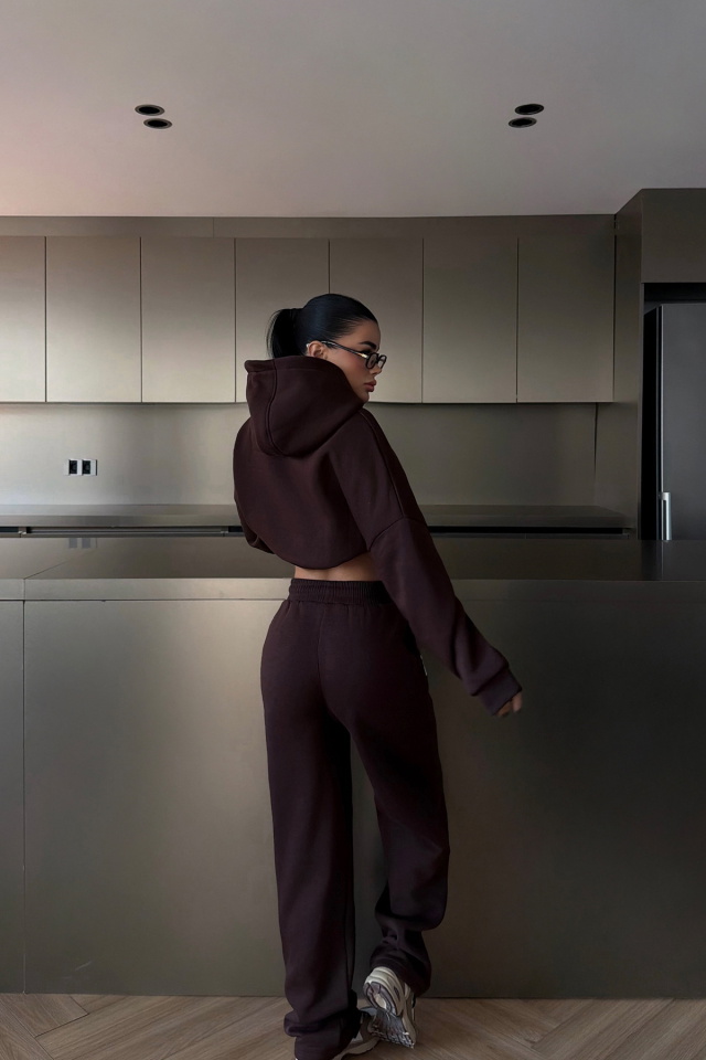 Kahverengi Darcey Eşofman Takım ATE-3714 - 5