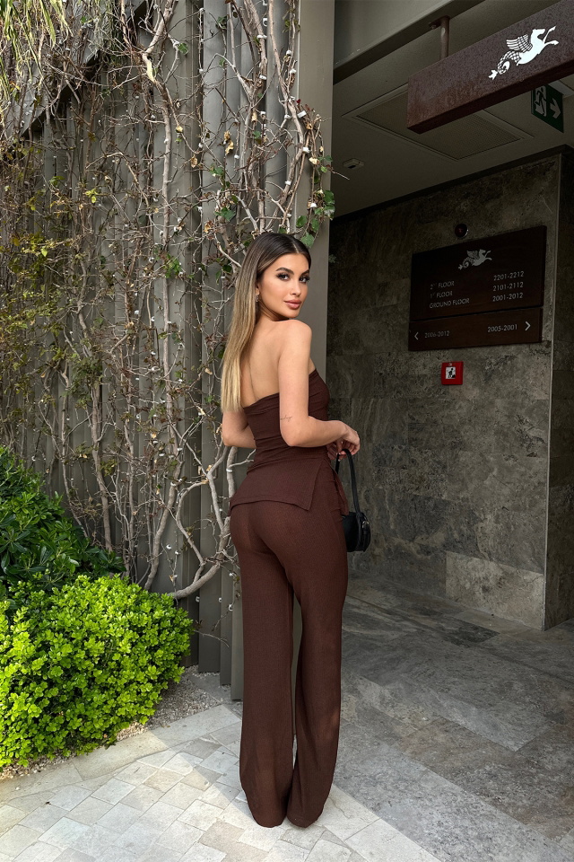 Tanisa Kahverengi Pantolonlu Takım ATE6132 - 12