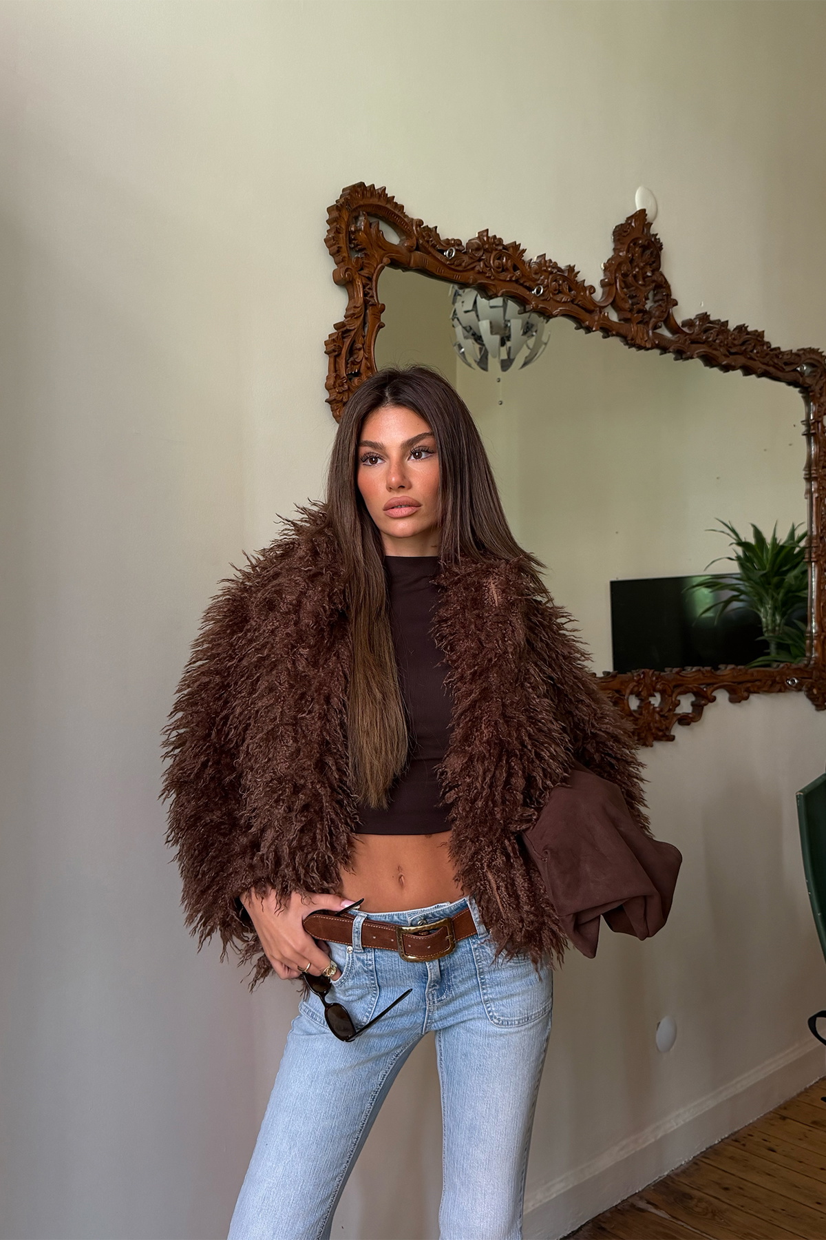 Kahverengi Mayfair Kürk