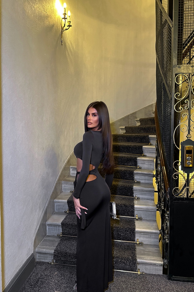 Luna Kahverengi Bağlamalı Elbise ATE-0533 - 10