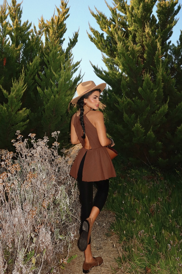 Kahverengi Smock Bluz ATE-3447 - 5