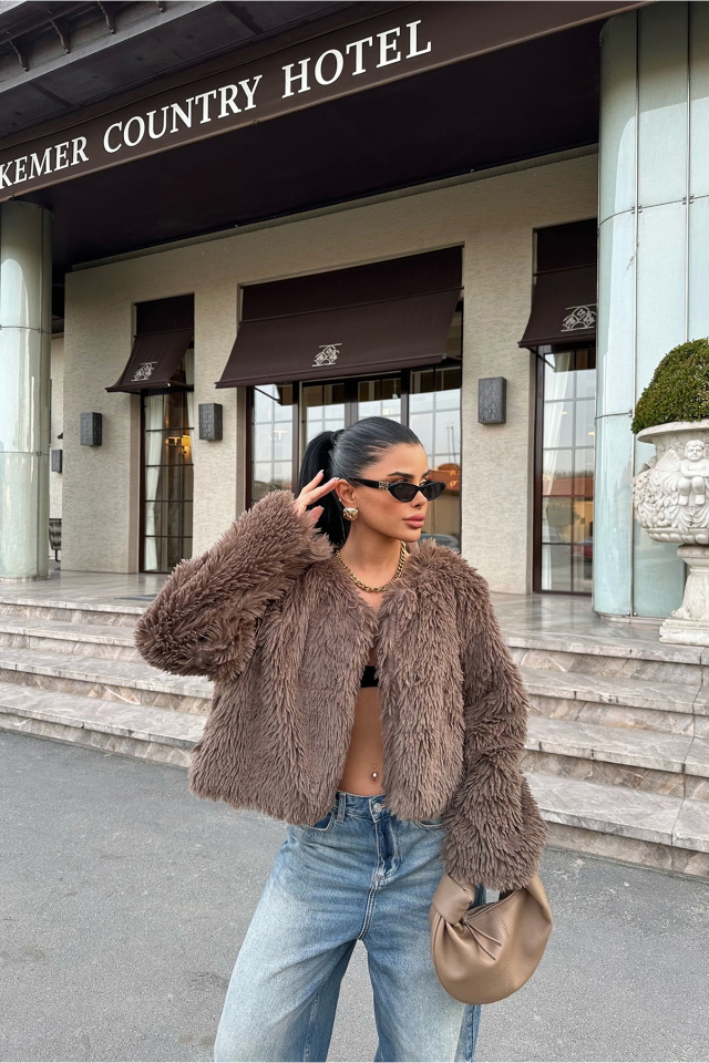 Kahverengi Ruby Kısa Kürk ATE-0869 - 4