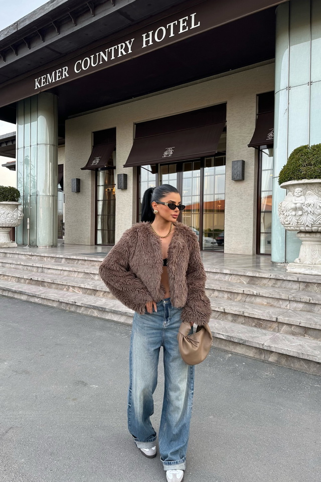 Kahverengi Ruby Kısa Kürk ATE-0869 - 3