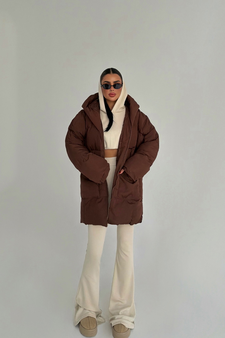 Kahverengi Cossy Şişme Mont ATE-3796 - EYYO