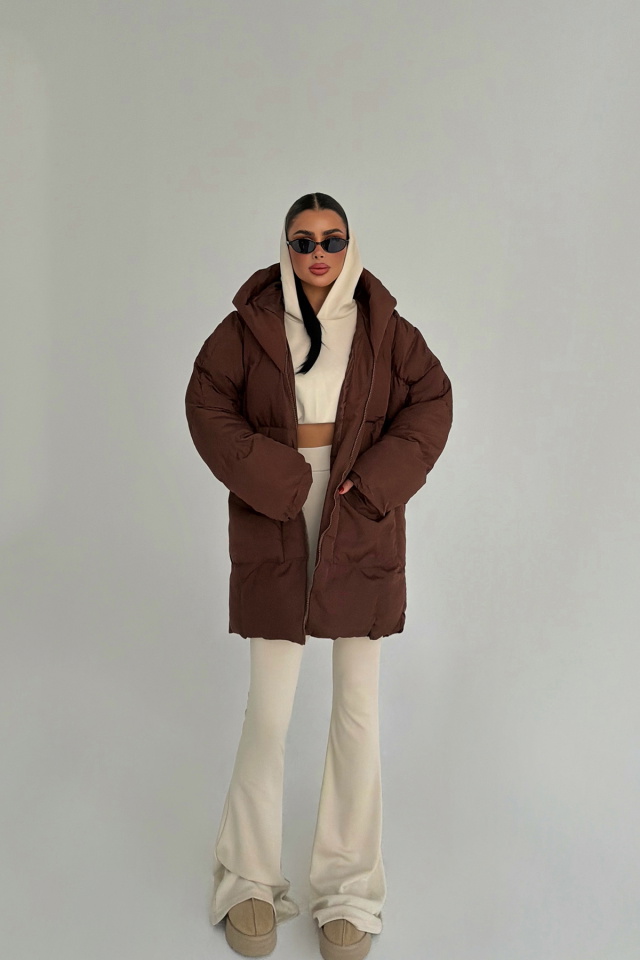 Kahverengi Cossy Şişme Mont ATE-3796 - 1