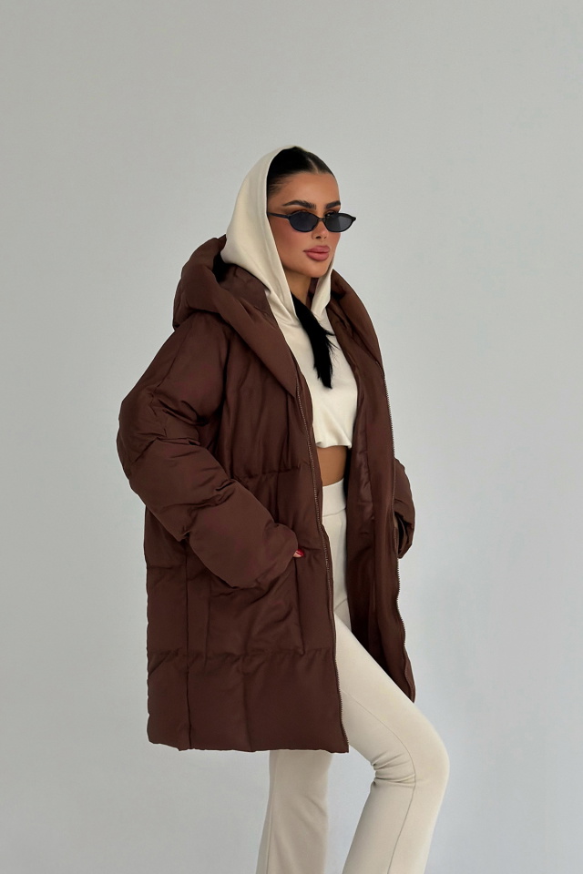 Kahverengi Cossy Şişme Mont ATE-3796 - 2