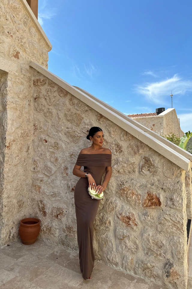 Brunella Sırt Detaylı Elbise ATE-0983 