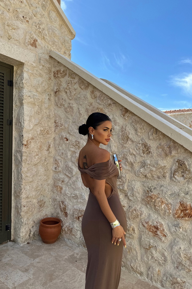 Brunella Sırt Detaylı Elbise ATE-0983 - 5