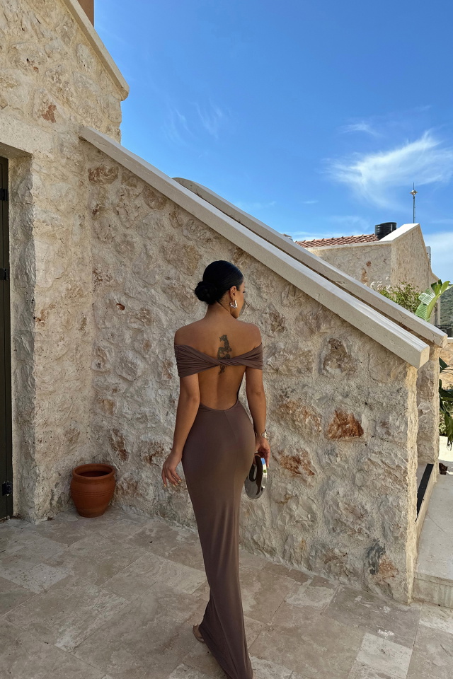 Brunella Sırt Detaylı Elbise ATE-0983 - 6