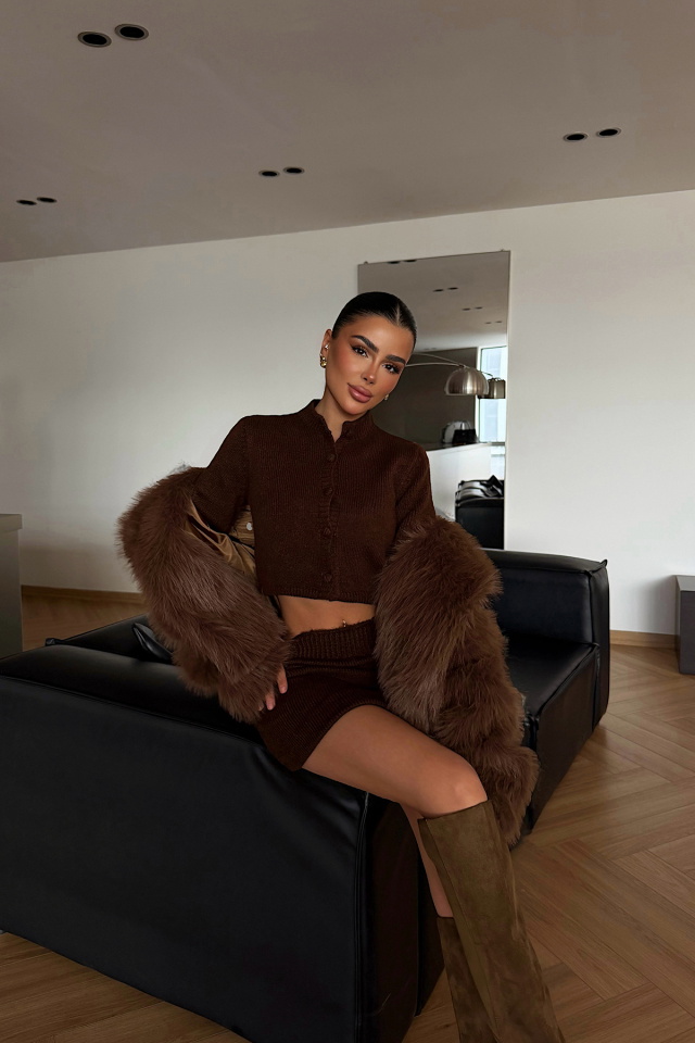 Kahverengi Adiana Triko Takım ATE-4619 - 3