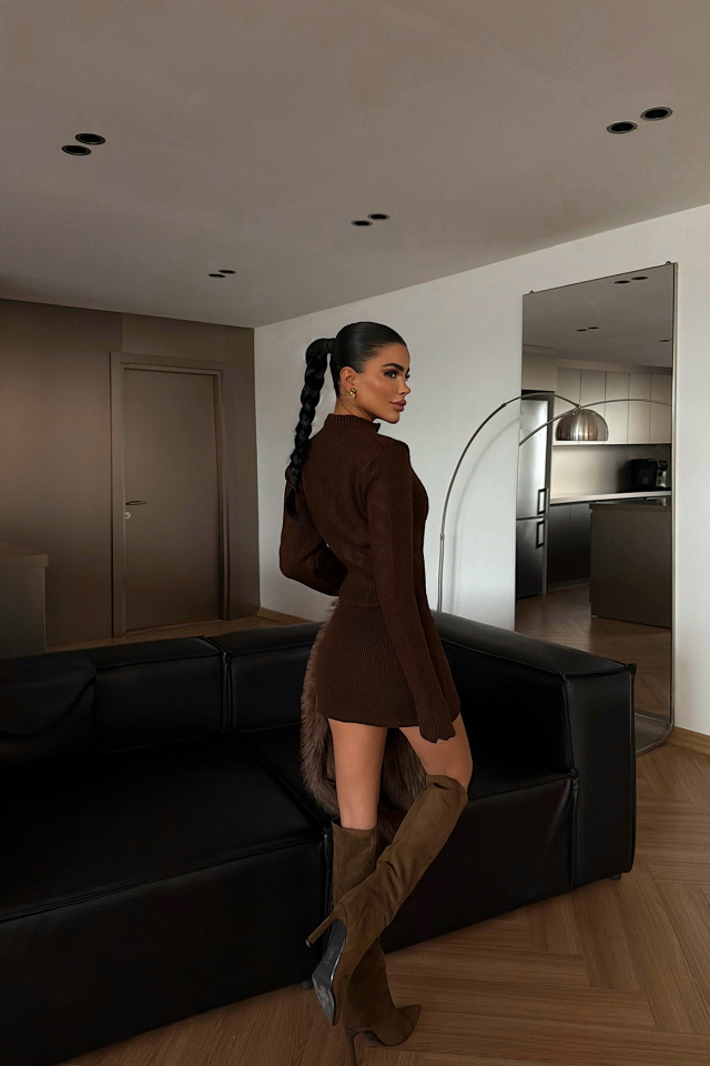 Kahverengi Adiana Triko Takım ATE-4619 - 4