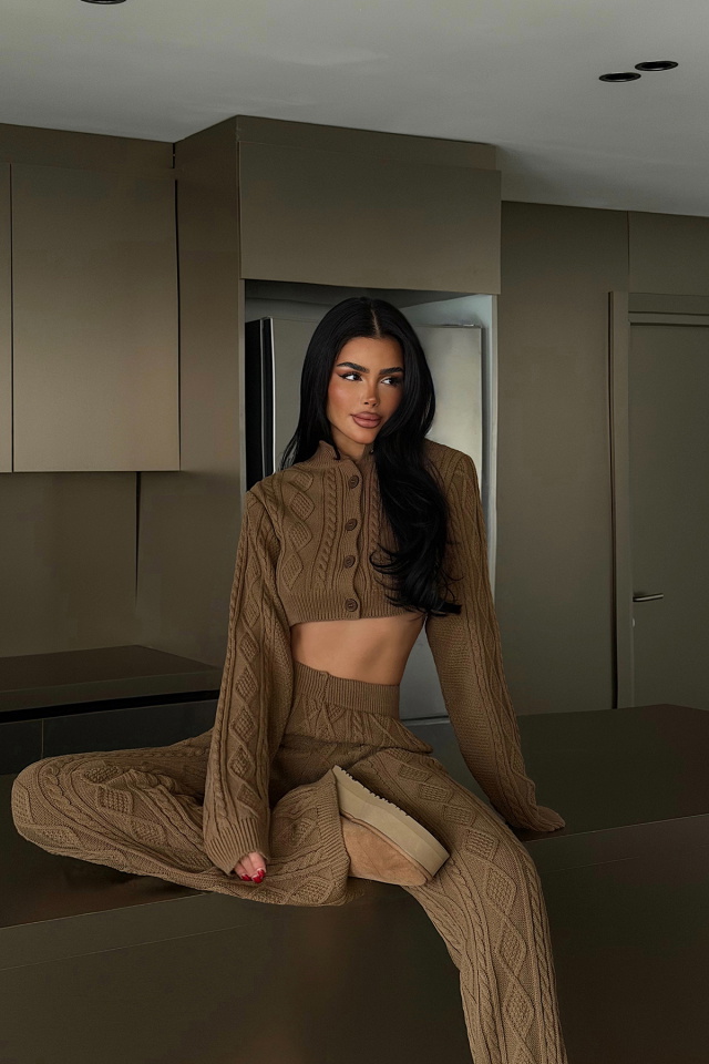 Kahverengi Mangan Triko Takım ATE-4406 - 3