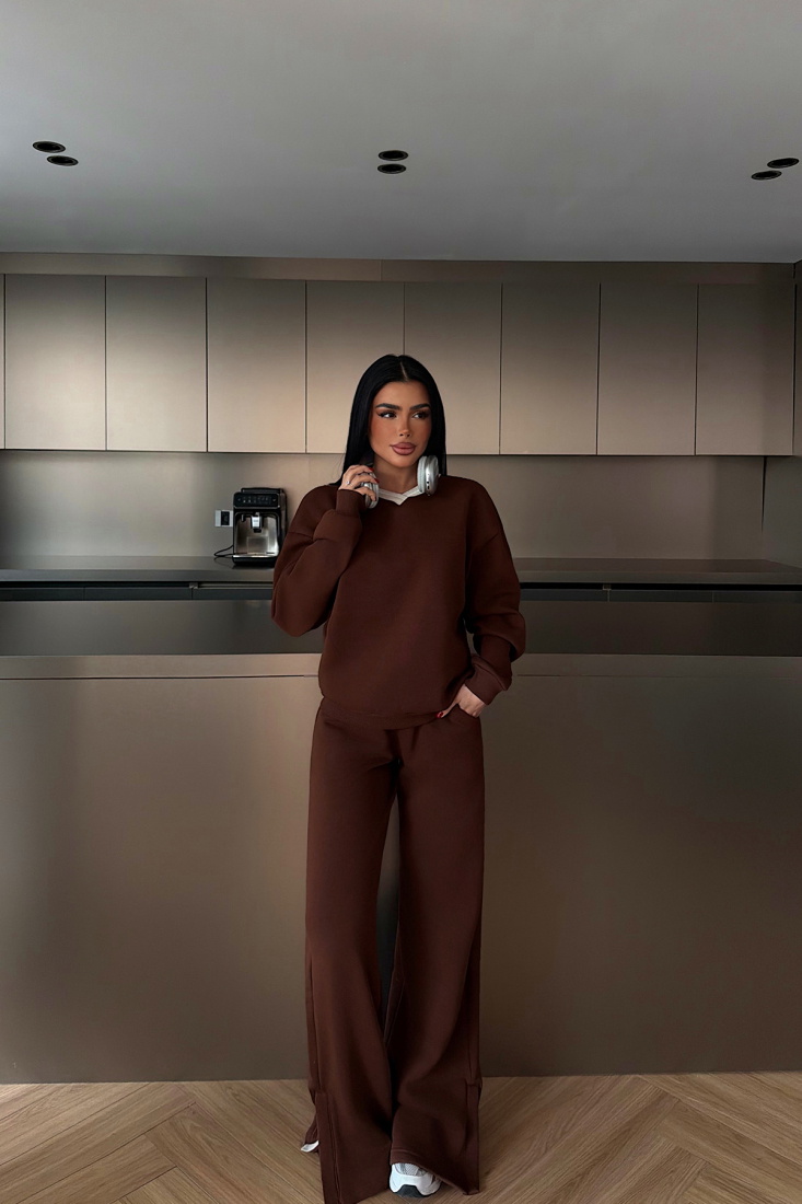 Kahverengi Kassel Eşofman Takımı ATE-4280 - EYYO