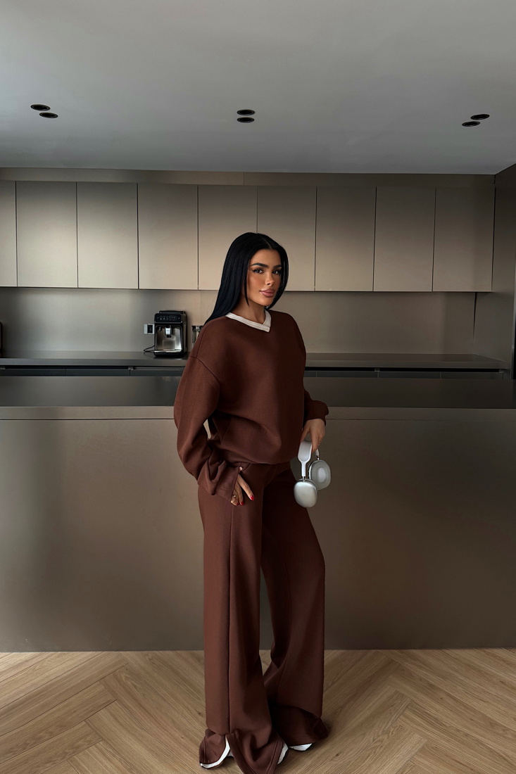 Kahverengi Kassel Eşofman Takımı ATE-4280 - EYYO