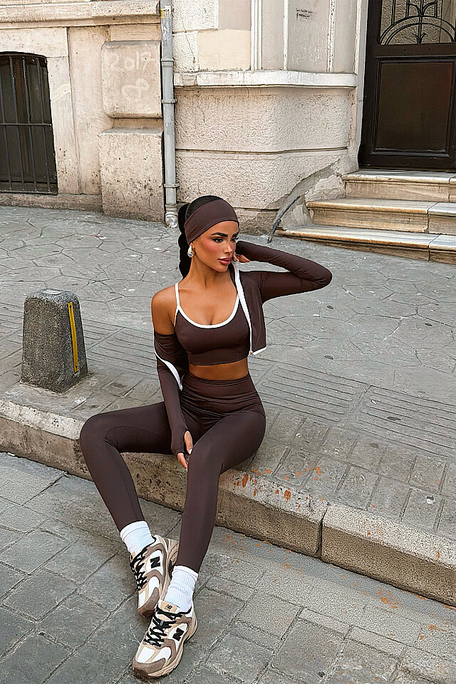 Kahverengi Velocity 6 Lı Yoga Set