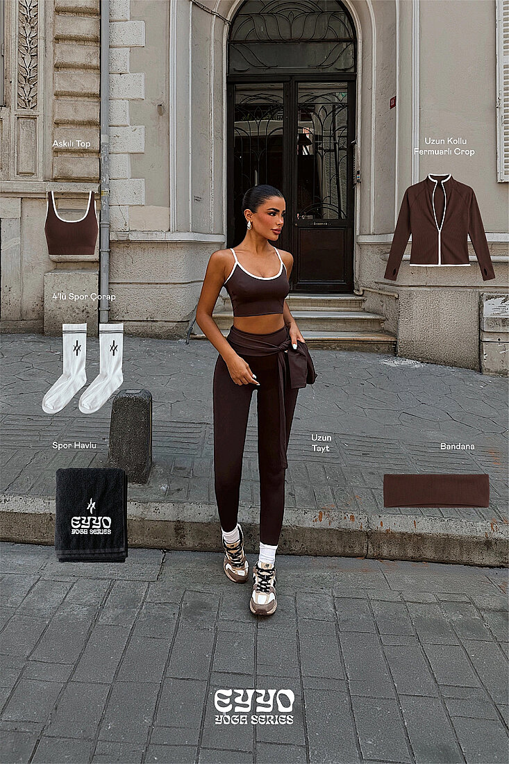 Kahverengi Velocity 6 Lı Yoga Set
