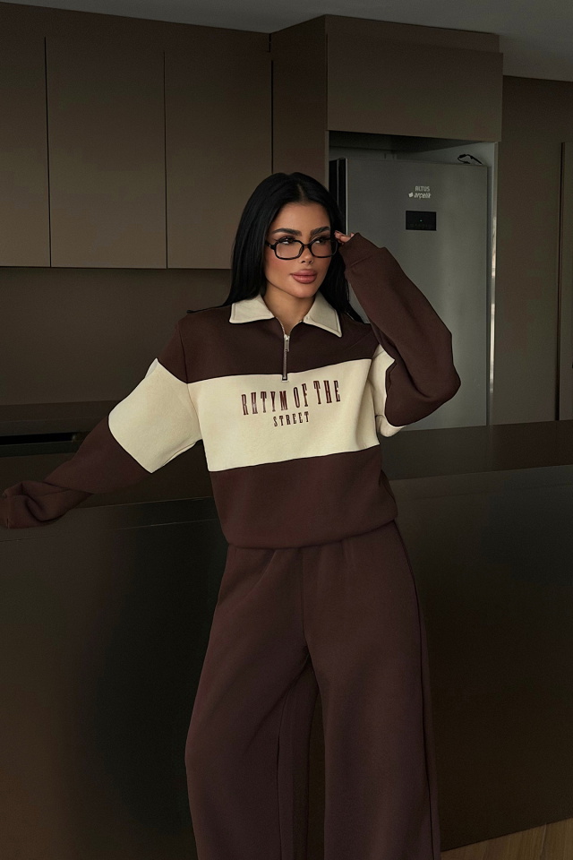 Kahverengi Svanny Eşofman Takımı ATE-4322 - 2