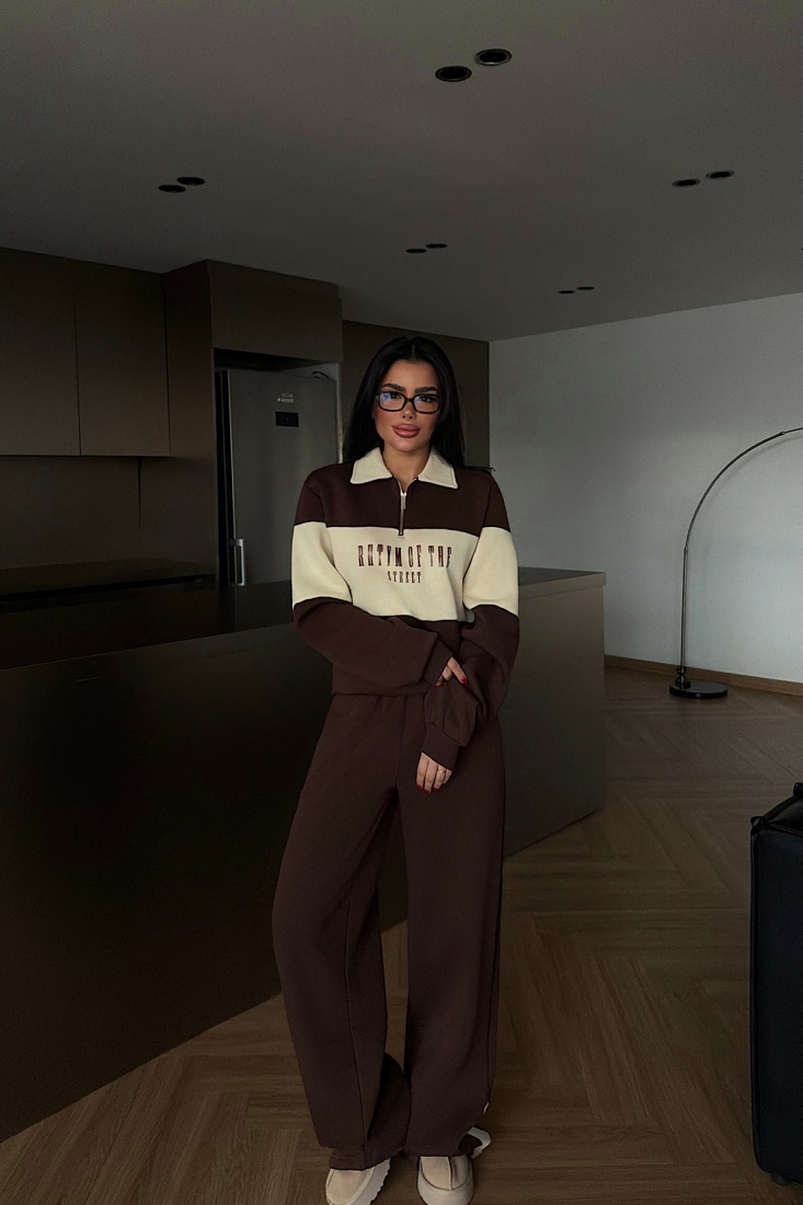 Kahverengi Svanny Eşofman Takımı ATE-4322 - EYYO