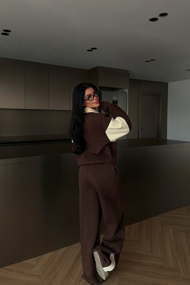 Kahverengi Svanny Eşofman Takımı ATE-4322 - 4