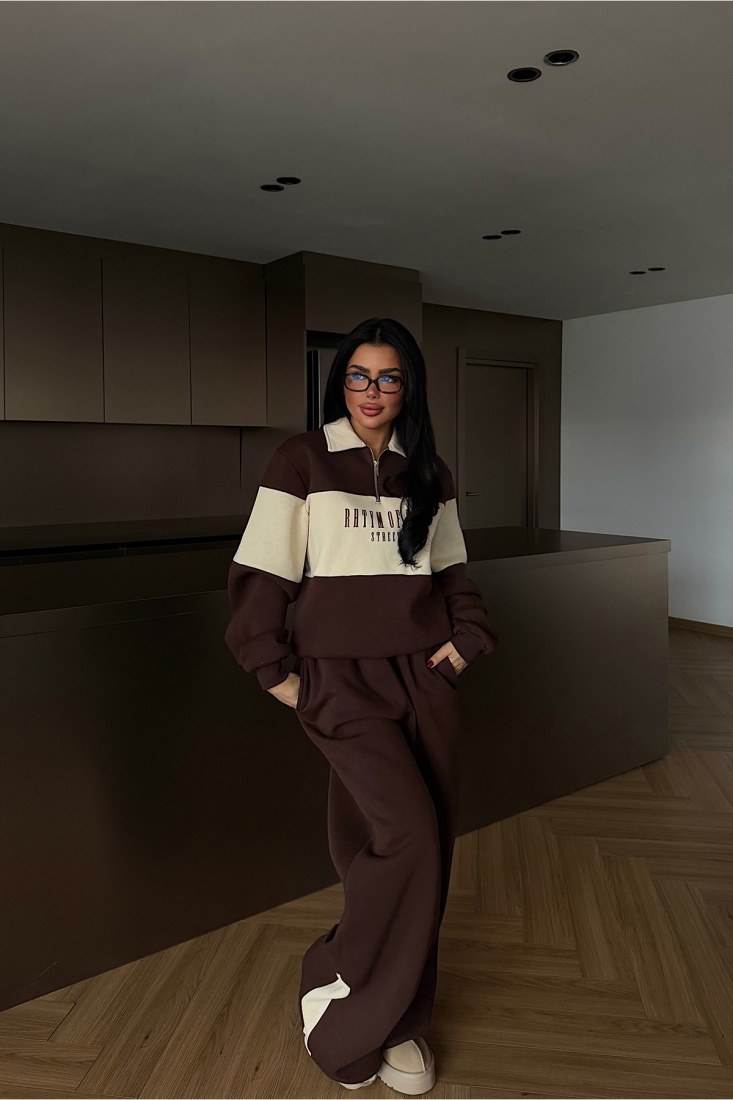 Kahverengi Svanny Eşofman Takımı ATE-4322 - EYYO