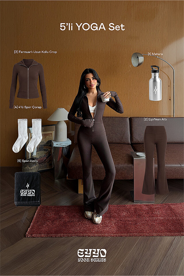Kahverengi Yelo 5'li Yoga Set - 