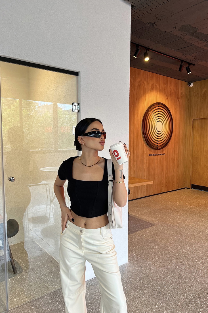 Kare Yaka Crop Top ATE4350 - DONT FASHİON