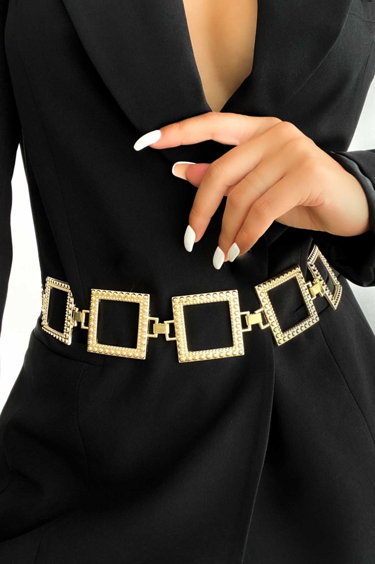 Kare Zincir Gold Kemer KMR44 - 