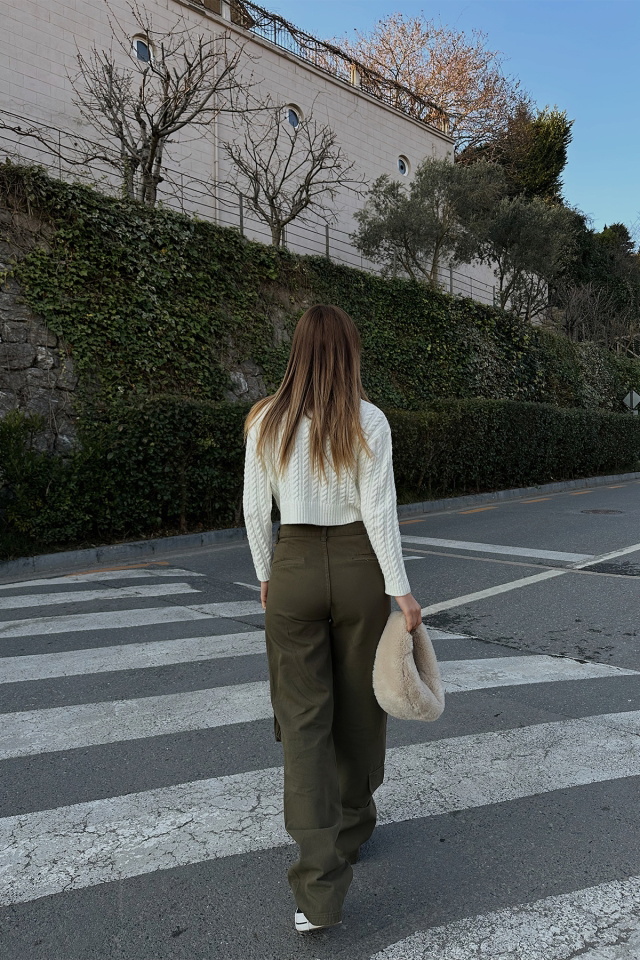 Khaki Cargo Pocket Pants ATE4329 - 4