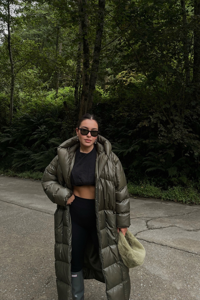 Khaki Long Puffer Coat ATE2110 - 2