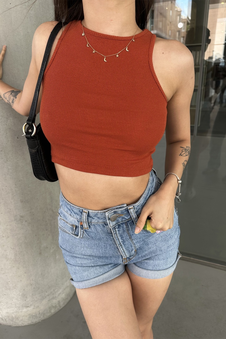 Kiremit Basic Crop Top ATE7298 - EYYO