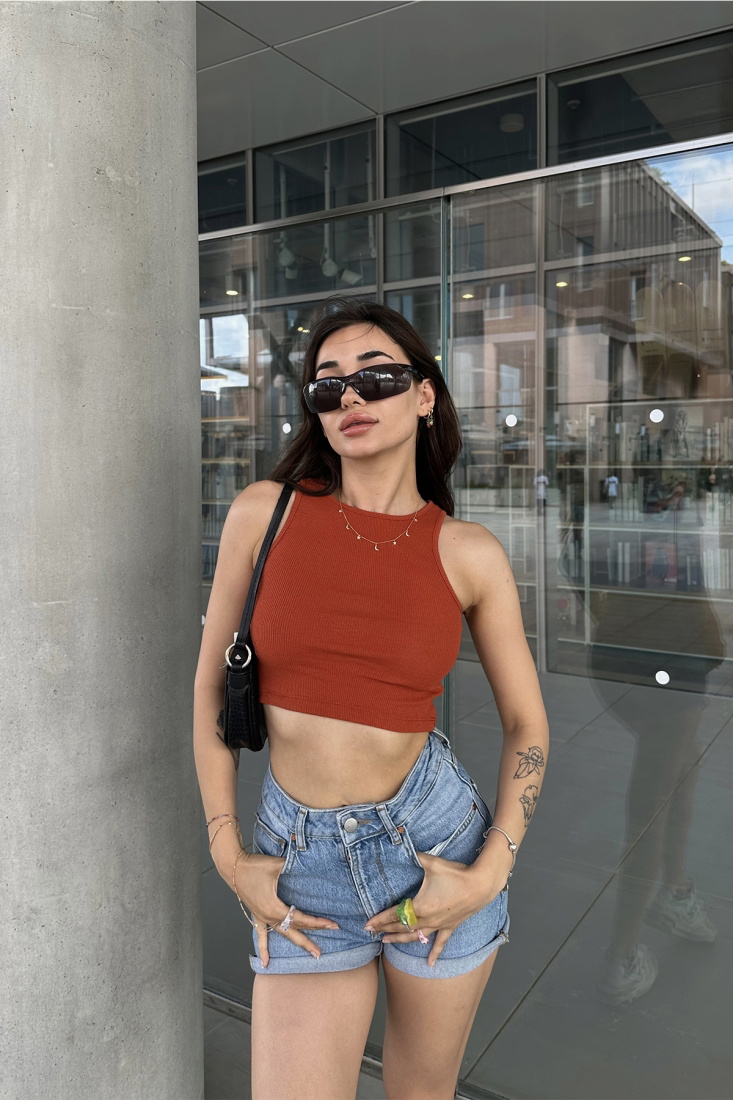 Kiremit Basic Crop Top ATE7298 - EYYO