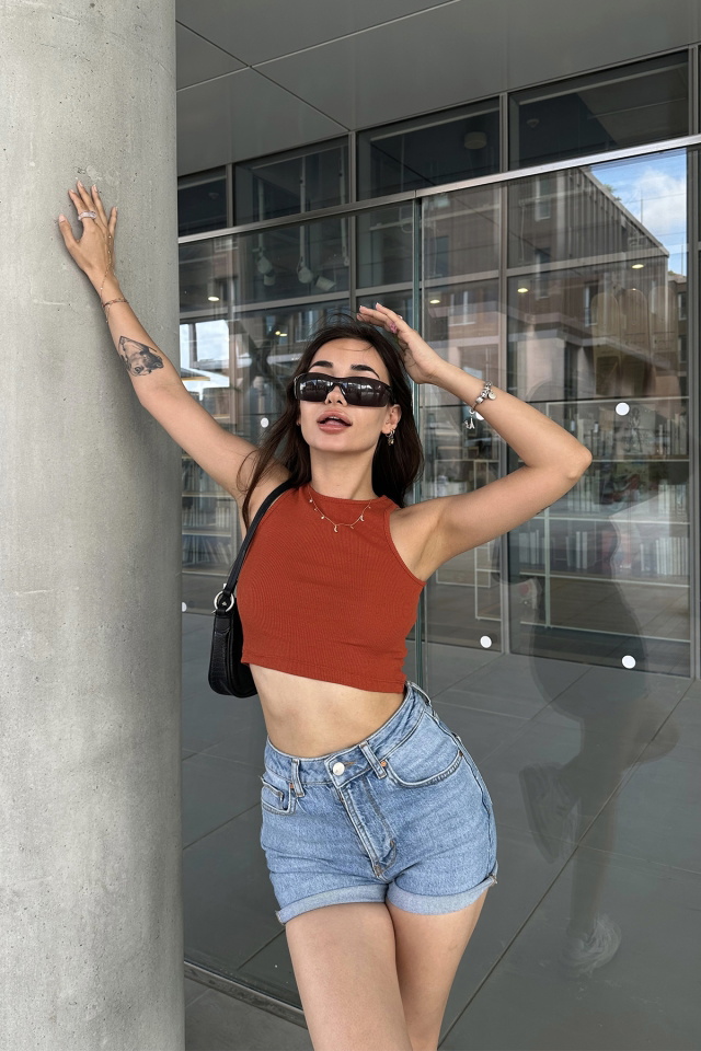 Kiremit Basic Crop Top ATE7298 - 4