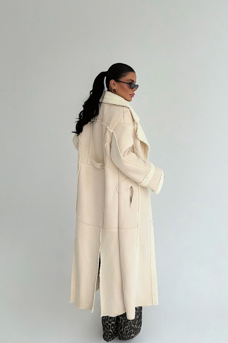 Kırık Beyaz Düğme Detay Kaban ATE-3787 - EYYO