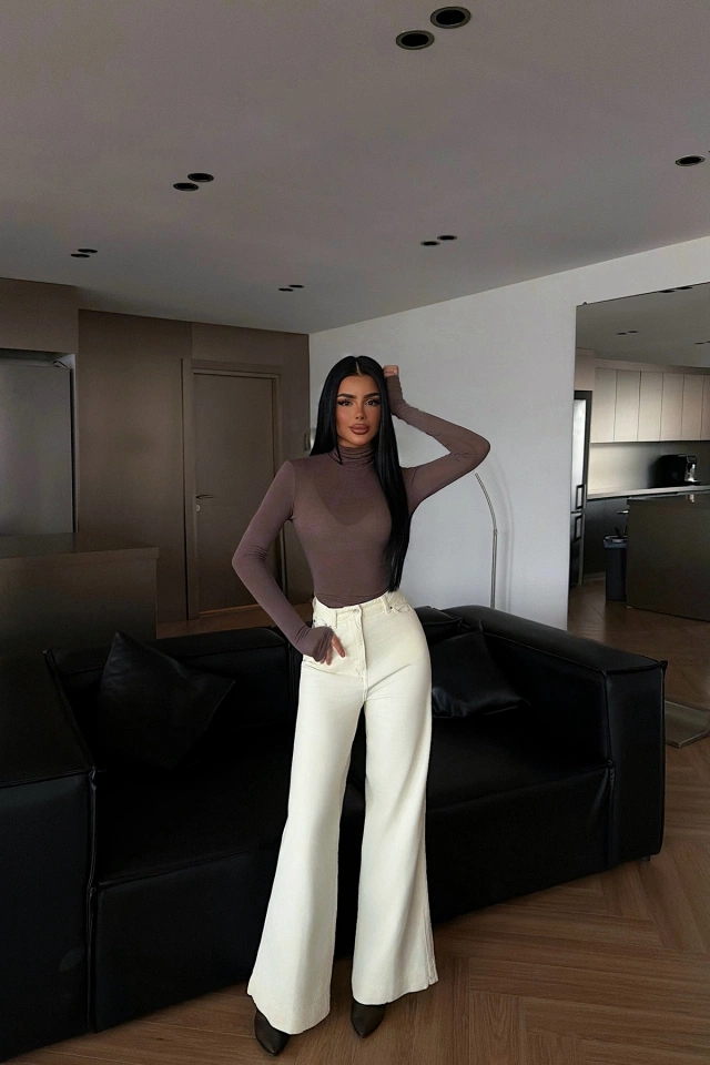 Kırık Beyaz Jean Pantolon ATE-4678 - 1