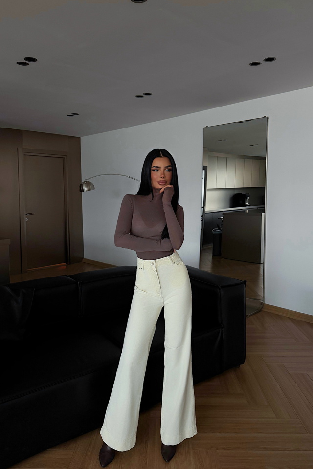 Kırık Beyaz Jean Pantolon ATE-4678 - 2