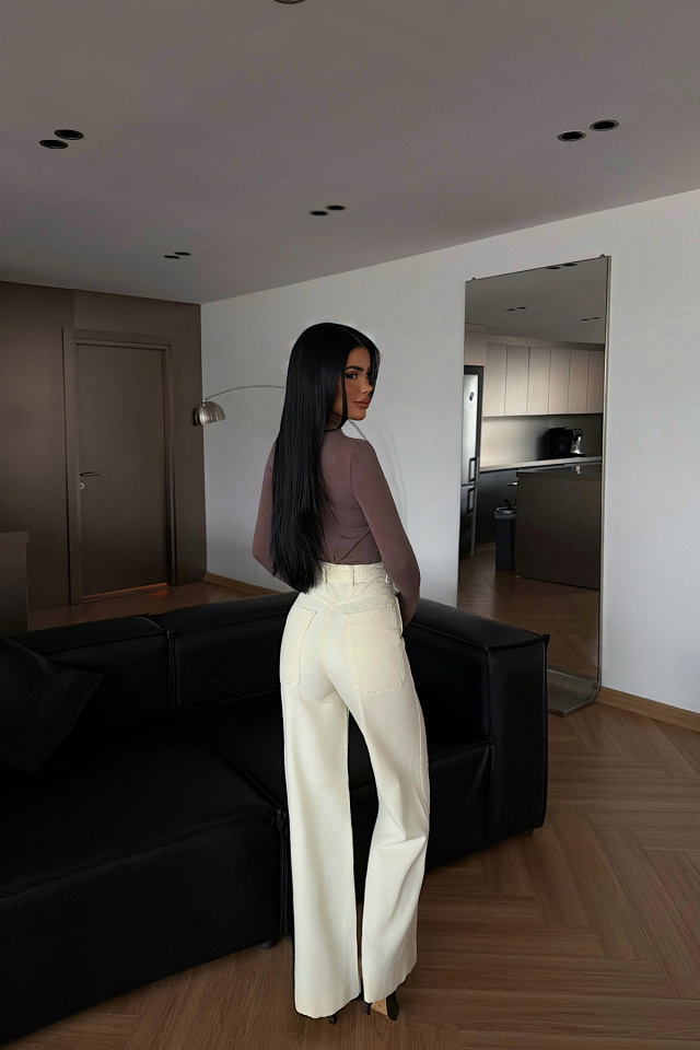 Kırık Beyaz Jean Pantolon ATE-4678 - 4